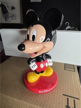 Mickey Mouse Plastic Bobble Head 8", Vintage Walt Disney World Resort Toy